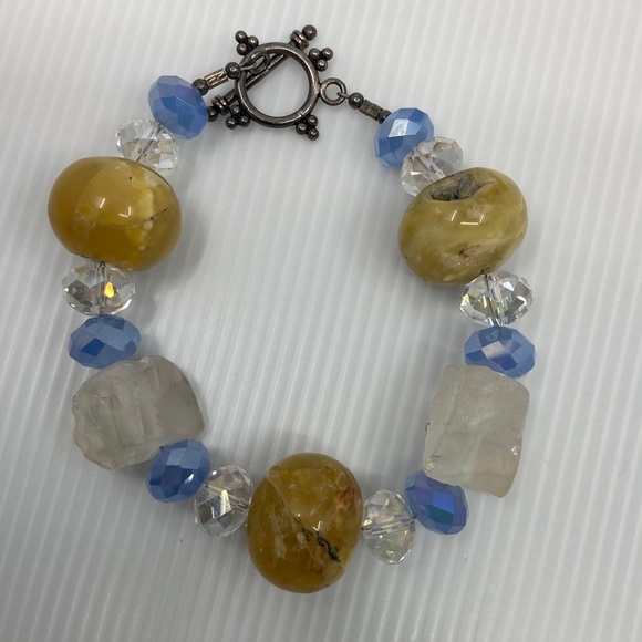 Chunky Handmade Natural Stone and Glass Jewelry Set - Picture 3 of 12